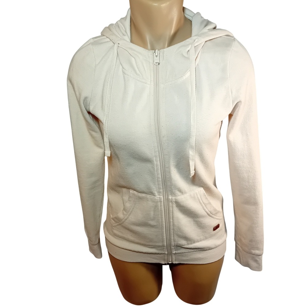 Y2K Roxy Pastel Pink Zip Up Hoodie Sweatshirt‎ Streetwear Minimalist Fits S READ